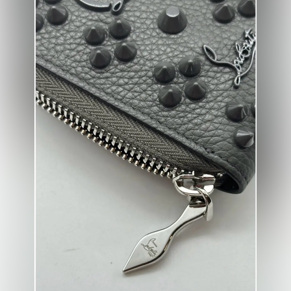 Christian Louboutin Panettone Spiked Wallet in Dark Grey - NWT - Picture 7 of 11